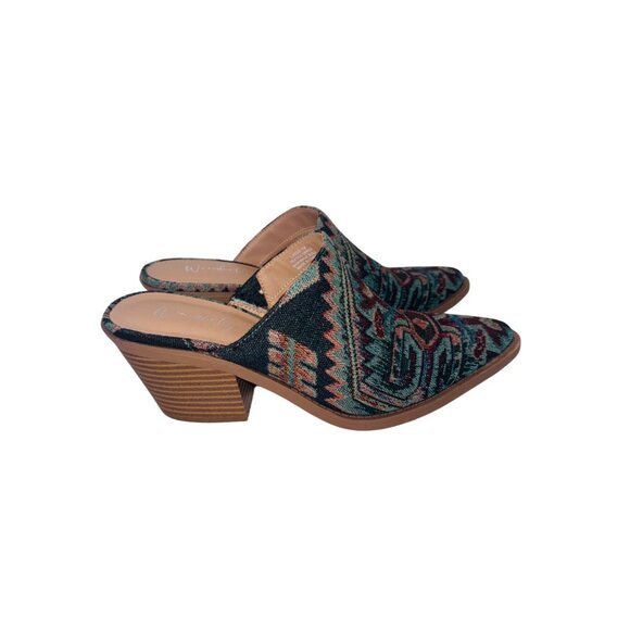 Wonderly Southwest Lasso Cowgirl Mules Aztec Boho Santa Fe Western Boot - Picture 9 of 11